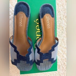 J.Renee Blue and Gray Denim Heels